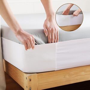 Fitted Bed Sheet Straps Full Size Elastic Mattress Sheet Holder White